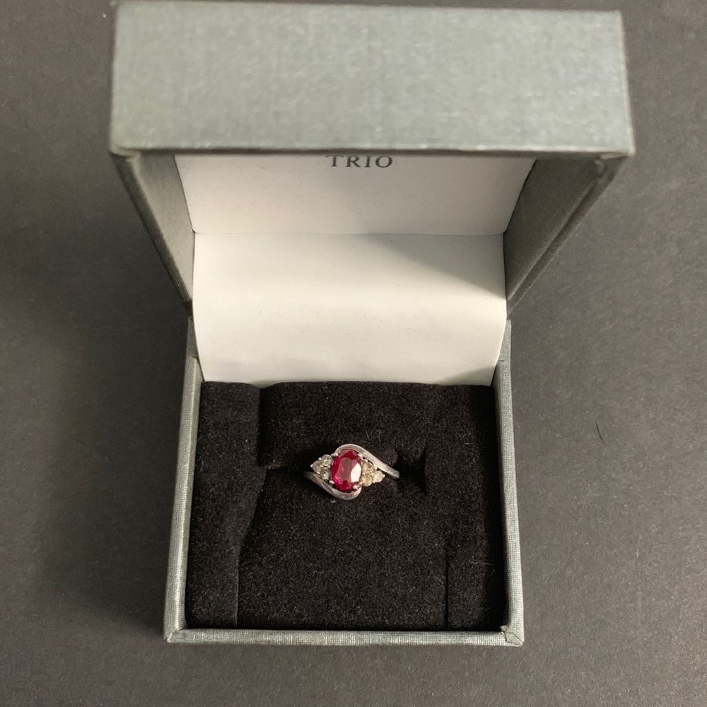 Ruby ring with silver band